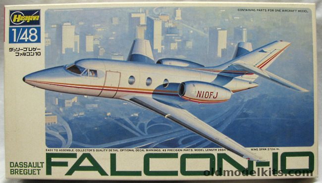 Hasegawa 1/48 Falcon 10 Executive Jet, T1 plastic model kit